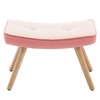Small Foot Stool Ottoman, Wooden Step Stool with Soft Cushion, Sofa Footrest Extra Seating with Non-Slip Pad for Living Room Entryway Office - 3 of 4