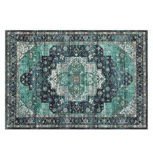 Area Rugs, Machine Washable Vintage Soft Low Pile Rugs, Oriental Accent Carpet with Non-Slip Backing,Floor Carpet for Living Room, Hallway, Laundry - 1 of 4