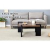 TiramisuBest Walnut Modern Coffee Table, 39.3L×23.6W×17.7H" MDF Base Living Room Center Table - 3 of 4