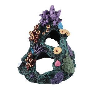 Unique Bargains Aquarium Decorations Hollow Tree Trunk Ornament Resin Fish Accessories Multicolor 5.91" Length 1 Pcs - 1 of 4