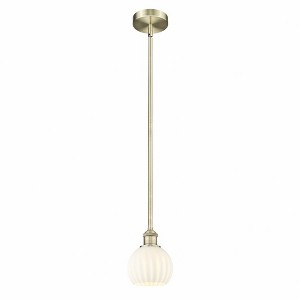 White Venetian - 1 Light Stem Hung Mini Pendant In Modern Style-7.5 Inches Tall and 6 Inches Wide - 1 of 1
