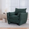 Modern Chenille Accent Chair with Sharp-Angle Armrests and Cushions,Wide Single Seater for Living Room or Bedroom-The Pop Home - 3 of 4