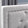 Virgil Upholstered Traditional Bed Set King Light Gray - Christopher Knight Home: Elegant Retro Design, Birch Frame, No Box Spring Needed - image 3 of 4