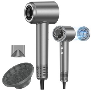 High-Speed Hair Dryer with 150,000 RPM Brushless Motor, 500M Negative Ions, Fast Dry, Lightweight, Quiet Blow Dryer with Diffuser & Magnetic Nozzle - 1 of 4