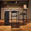 Garvee Bar Table and Chairs Set for 2 – Modern Pub Table with Velvet Seating and Convenient Wine Storag - 3 of 4