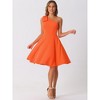INSPIRE CHIC Women's Christmas Party Elegant Flared Bow One Shoulder Evening Cocktail Dresses - 4 of 4