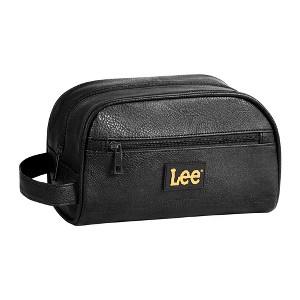 Lee Toiletry Bag for Men, PU Leather Travel Dopp Kit, Water-Resistant Men's Shaving Kit Bathroom Organizer, Gifts for Men - 1 of 4