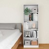 FURNIinspire Decorative Bookshelf 4 Shelves Bookcase Book Shelf, Tall Corner Shelf, Home Storage Organizer, Book Stand, White, 11.77"*24.7"*71.1" - 4 of 4