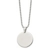 Black Bow Jewelry Stainless Steel Reversible 28mm Round Engravable Disc Necklace, 24 In - 2 of 4