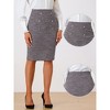 INSPIRE CHIC Women's Pencil Tweed Buttons Decor Side Zipper Winter Classic Skirts - 2 of 4