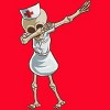 Women's Design By Humans Halloween Dabbing Funny Skeleton Nurse RN Costume Gift By COVI Racerback Tank Top - 2 of 3