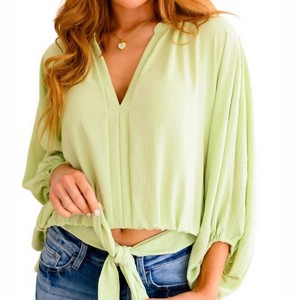 Women's Hit Me Up Tie Detail Top - GEEGEE - 1 of 4