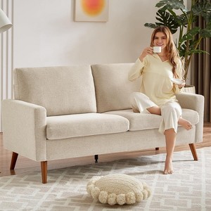 Dyonery 68" Loveseat Sofa Comfy Couch,Modern Loveseat Couches for Living Room/Bedroom,Comfy Sofa with Spring Cushion,Solid Wood,Tool-Free Assembly - 1 of 4