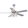 Airsurfer 52" Chrome Ceiling Fan with Silver Reversible Blades and Crystal Chandelier Light - Remote Included (5-Blade) - 2 of 4