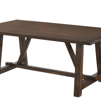 Kaelyn Dark Oak Rectangular Dining Table with Trestle Base