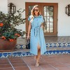 Women's Elegant Button-Down Shirt Dress with Belted Waist - Cupshe - 4 of 4