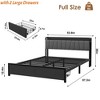 Industrial FullSize/King Size/Queen Size Bed Frame w/Storage Headboard Platform Bed with 2 Large Drawers No Box Spring Needed - 2 of 4