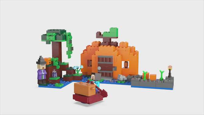 LEGO Minecraft The Pumpkin Farm Building Toy Set 21248, 2 of 8, play video