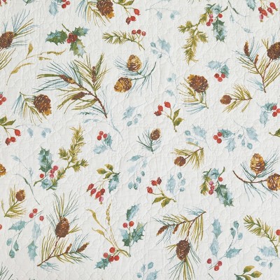 Edith White Cotton Reversible Full Quilt Set
