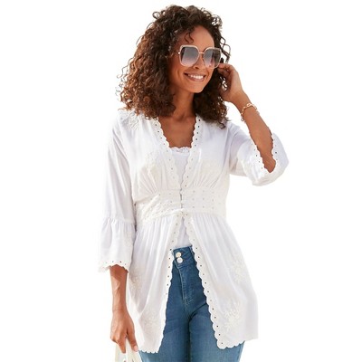Women's Scalloped Crochet Detail Blouse Shirt - LASCANA