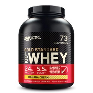 Optimum Nutrition Gold Standard 100% Whey Protein Powder, Banana Cream, 5 Pound (Packaging May Vary) - 1 of 4