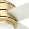 Hunter Fans 52" Hepburn Modern Brass Lighted Ceiling Fan with White Grain Blades - Vintage Style with LED Light Kit Included - 2 of 4