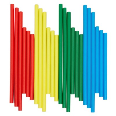 Bright Creations 26 Pieces Wooden Rhythm Music Lummi Sticks with Carrying Bag, 2 Sizes, 4 Colours, Toys for Kids & Toddlers