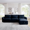 Oversized 122" Corduroy Cloud Modular L-Shaped Sectional Sofa with Big Deep Seat and Storage Ottoman, 4-Piece Free combination Sofa - 2 of 4