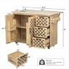 53 Inch Kitchen Island with Drop Leaf,Kitchen Cart with Internal Storage Rack And with 3 Drawers 2 Cabinets-Maison Boucle - 4 of 4