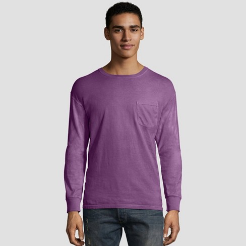 Men's Long Sleeve Textured Henley Shirt - Goodfellow & Co™ Plum Purple Xxl  : Target