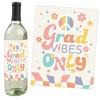 Big Dot of Happiness Groovy Grad - Hippie Graduation Party Decorations for Women and Men - Wine Bottle Label Stickers - Set of 4 - 2 of 4