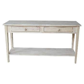 Spencer Console Server Table Unfinished Light Brown - International Concepts