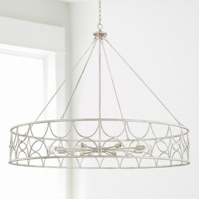 Winter White Ricci 8-Light Drum Chandelier with Incandescent Bulbs