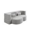78" Plush Corduroy Floor Sofa Bed with Foam Support, Convertible, No Assembly - 4 of 4
