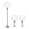 Set of 3 Tapered Lamp Set with Shades - Elegant Designs: For Living Room & Nightstand - 3 of 4