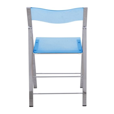 Menno Blue Acrylic Armless Folding Dining Chair