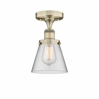 Cone - 1 Light Semi-Flush Mount In Industrial Style-8.25 Inches Tall and 6.5 Inches Wide