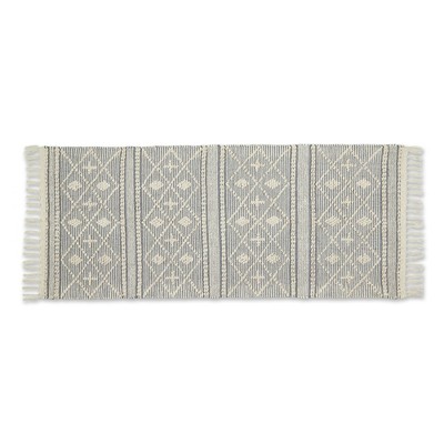 Design Imports Diamond Textured Fringe - Natural & Gray - 2 Ft 3 In X 6 Ft