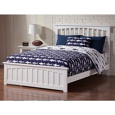 AFI Furnishings Mission Full Traditional Bed with Matching Footboard and Turbo Charger in White