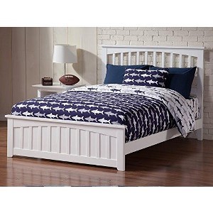 AFI Furnishings Mission Full Traditional Bed with Matching Footboard and Turbo Charger in White - 1 of 4