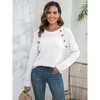 Clearlove Womens Round Neck Long Sleeve Sweaters 2025 Dressy Ribbed Knit Pullover Tops - 2 of 4