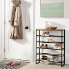 5 Tier Shoe Rack Black Metal with Natural Wood - Brightroom™ - 2 of 3