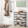 Lavish Home 5-Tier Shoe Rack, Metal and Plastic, Black, Adult Unisex