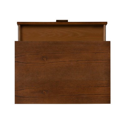Reid Mid-Century Vertical 4-Drawer Walnut Chest with Bronze Hardware