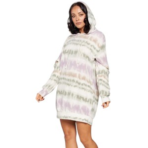 Slickblue Soft Terry Brushed Print Sweater Dress – Casual Dress in Cream, Perfect for Fall/Winter, S-L - 1 of 4
