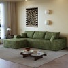 MAYEERTY 135" Cloud Sofa + Ottoman Green - 135" Green + Ottoman, Corduroy, No Assembly, Fits Apartment - 2 of 4
