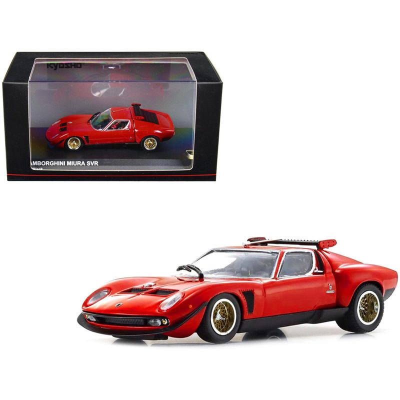 Lamborghini Miura SVR Red with Black Accents and Gold Wheels 1/43 Diecast Model Car by Kyosho, 1 of 6