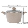 Lorren Home Trends Granite-Style Cooking Pot with Glass Lid, Beige Speckled, 6 Quart, Non-Stick Stock Pot for Kitchen, Stovetop - 2 of 4