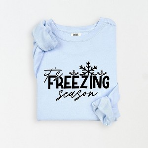 Simply Sage Market Women's Lightweight Garment Dyed Graphic Sweatshirt It's Freezing Season - 1 of 4