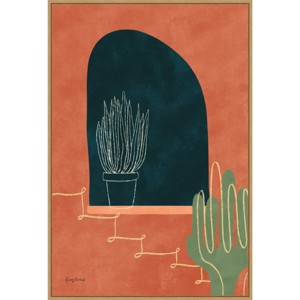 23" x 33" Desert Succulents by Becky Thorns Framed Canvas Wall Art Print - Amanti Art: Hand-Stretched, Lithograph, Polystyrene Frame - 1 of 4